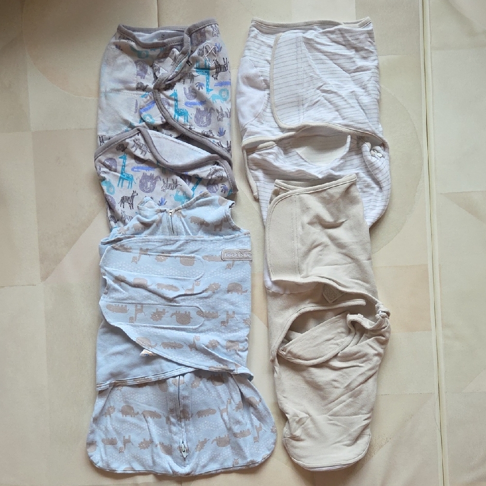 4 Assorted 0-3 Month Baby Swaddles